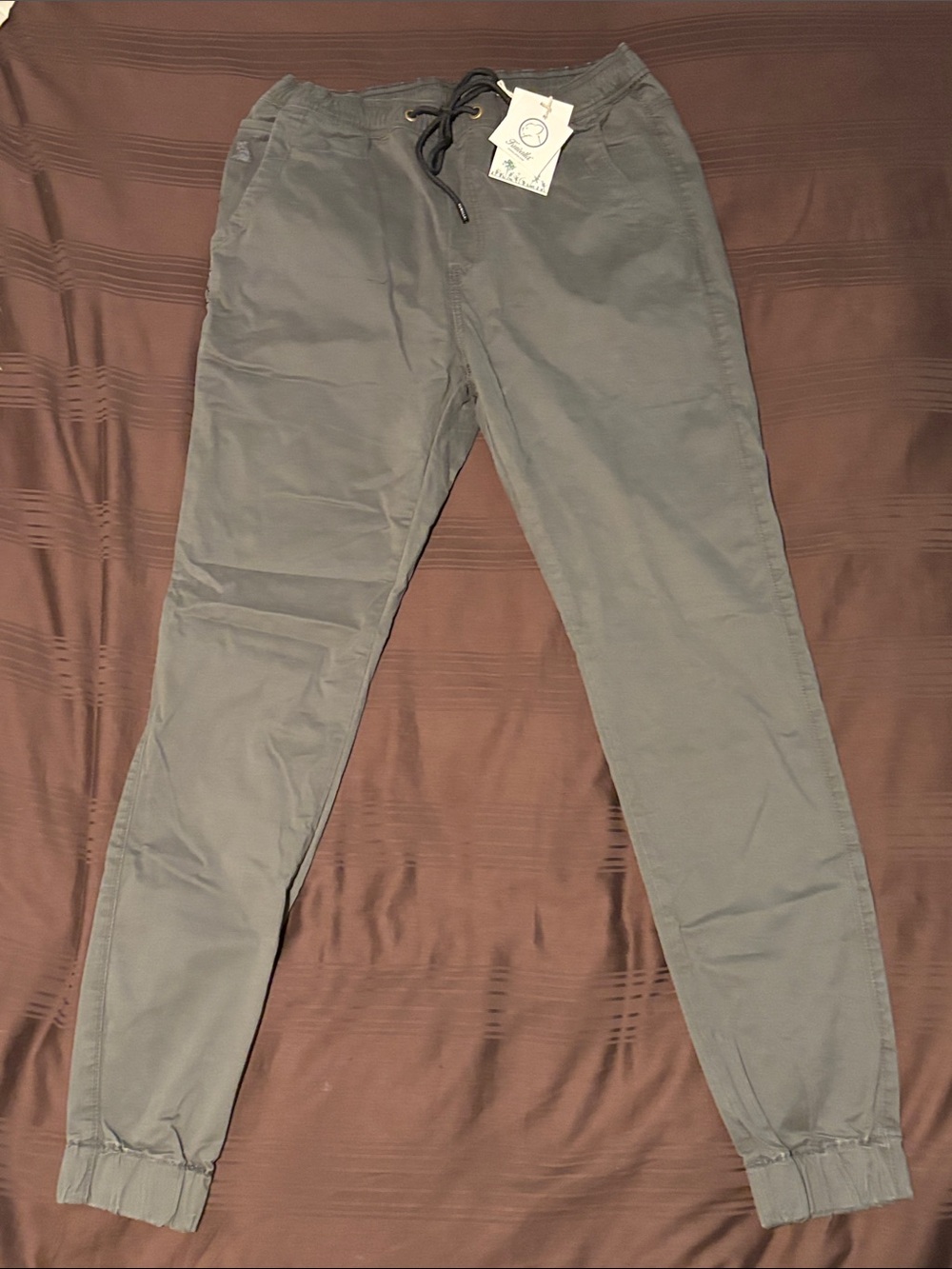 Men's Drawstring Jogger Pants in Gray